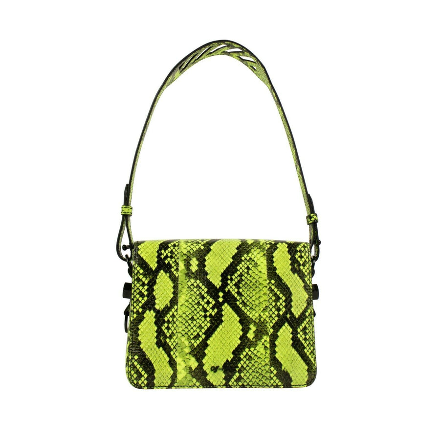 Snakeskin 'Binder Clip' Cross-Body Bag - Green