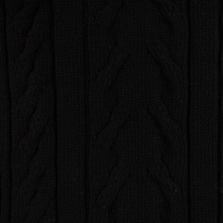 Black Cable Knit Tennis Scarf