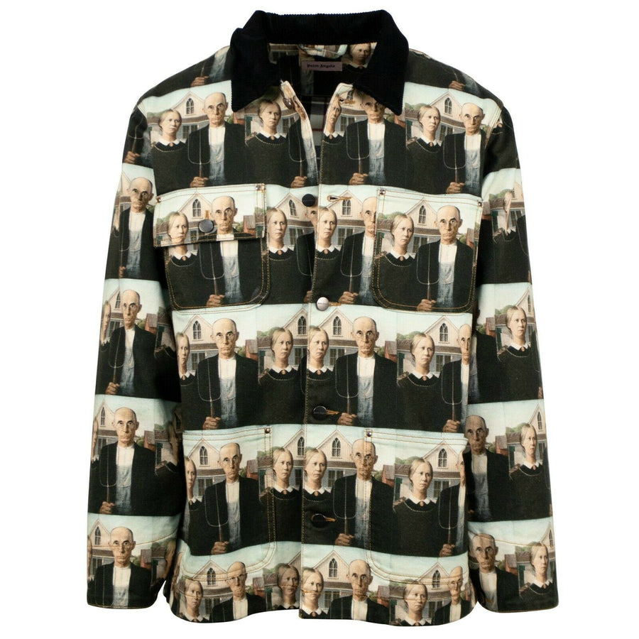 Cotton American Gothic Picture Work Jacket - Black