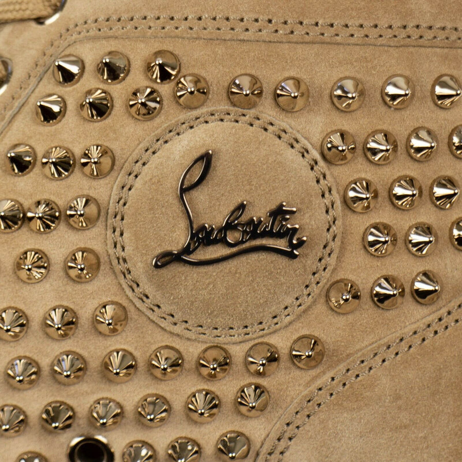 Men's Louis Flat Spiked Suede Sneaker - Tan
