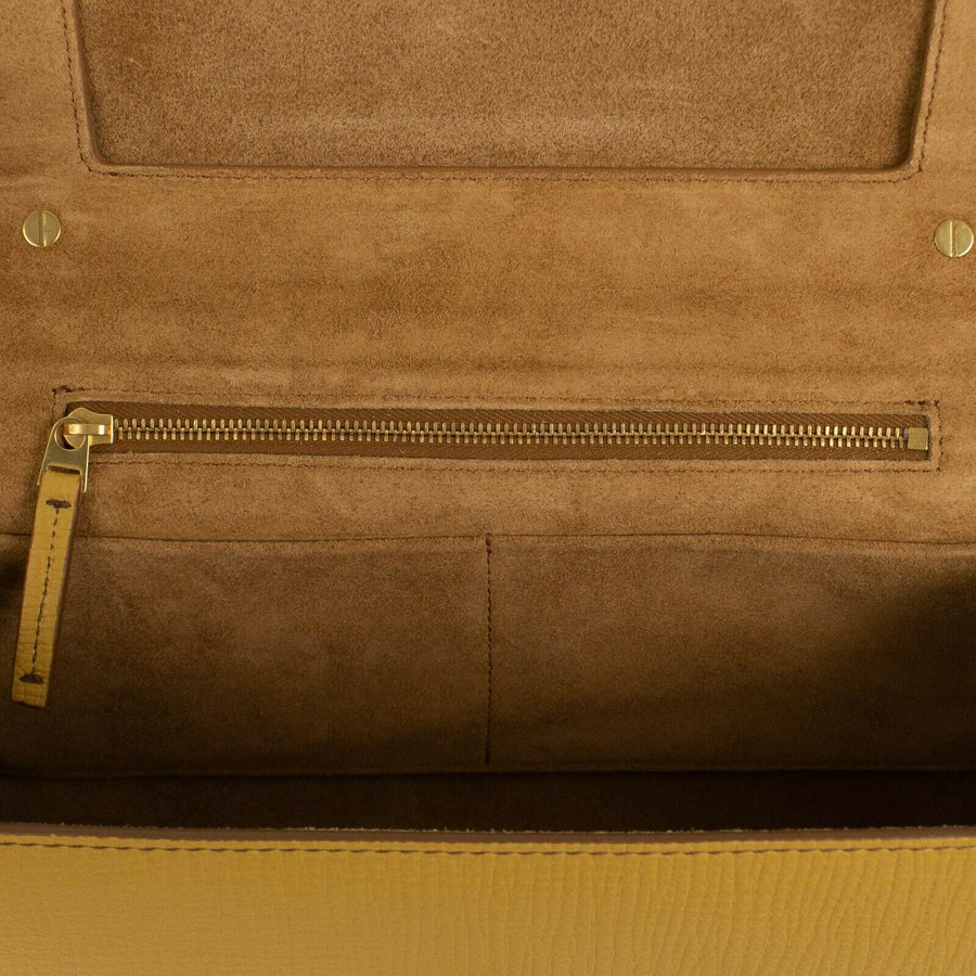 Leather 'BV Angle' Shoulder Bag - Butterscotch