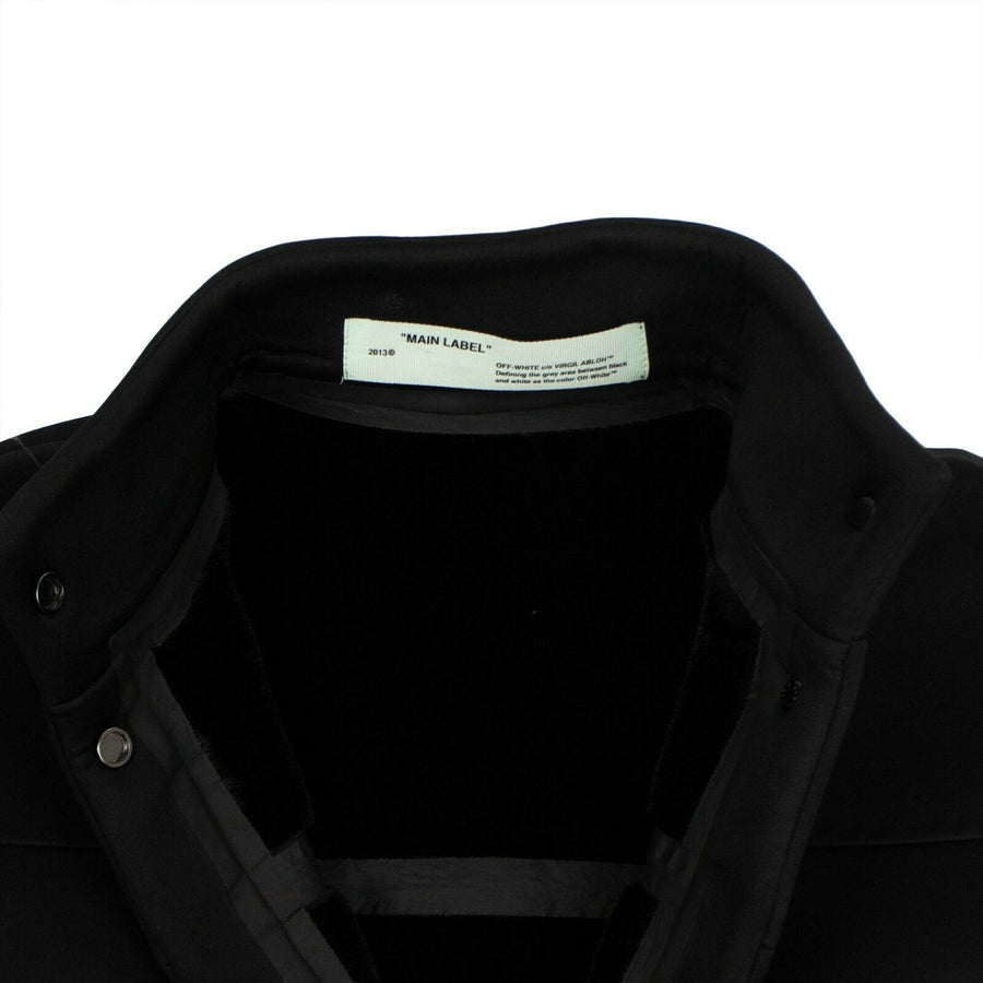 Oversize Scuba Button Front Jacket - Black / Orange