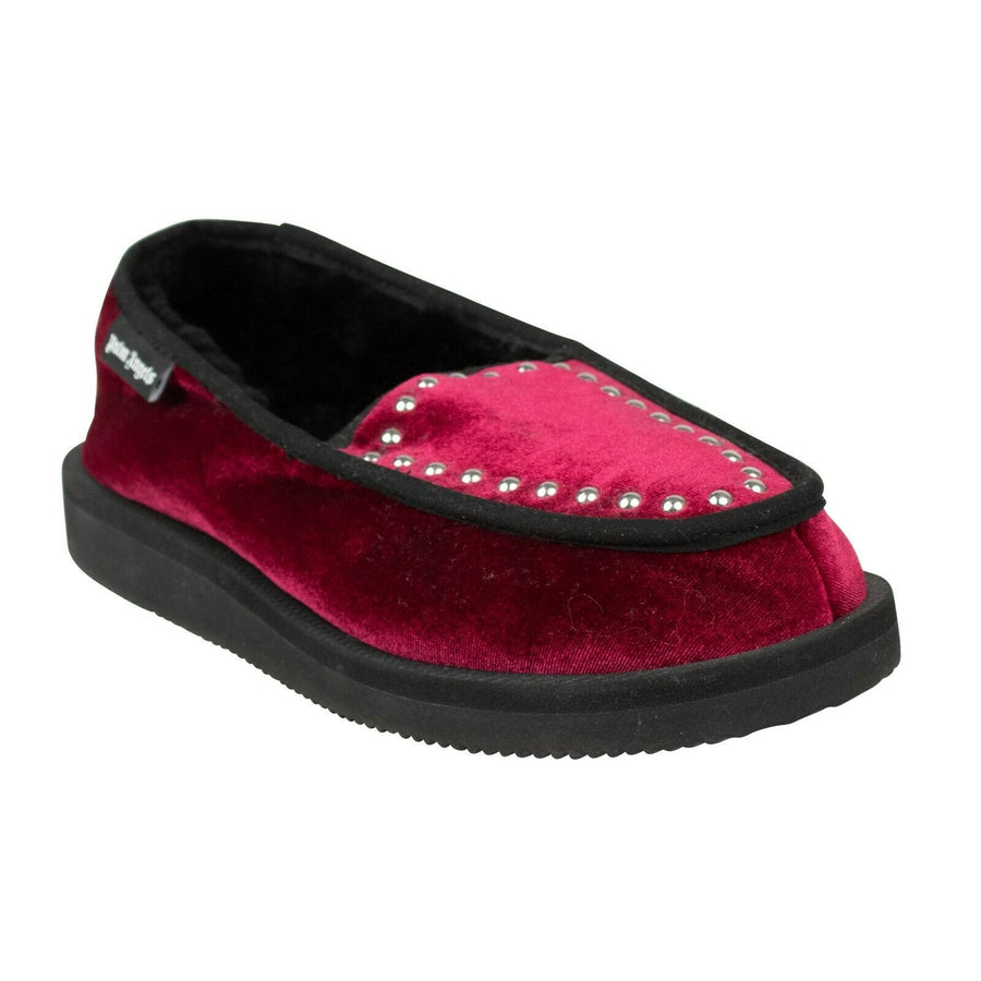 Palm Angels x Suicoke Velvet Studded Slippers - Wine