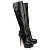 Bianca Leather 140mm Knee Boots - Black