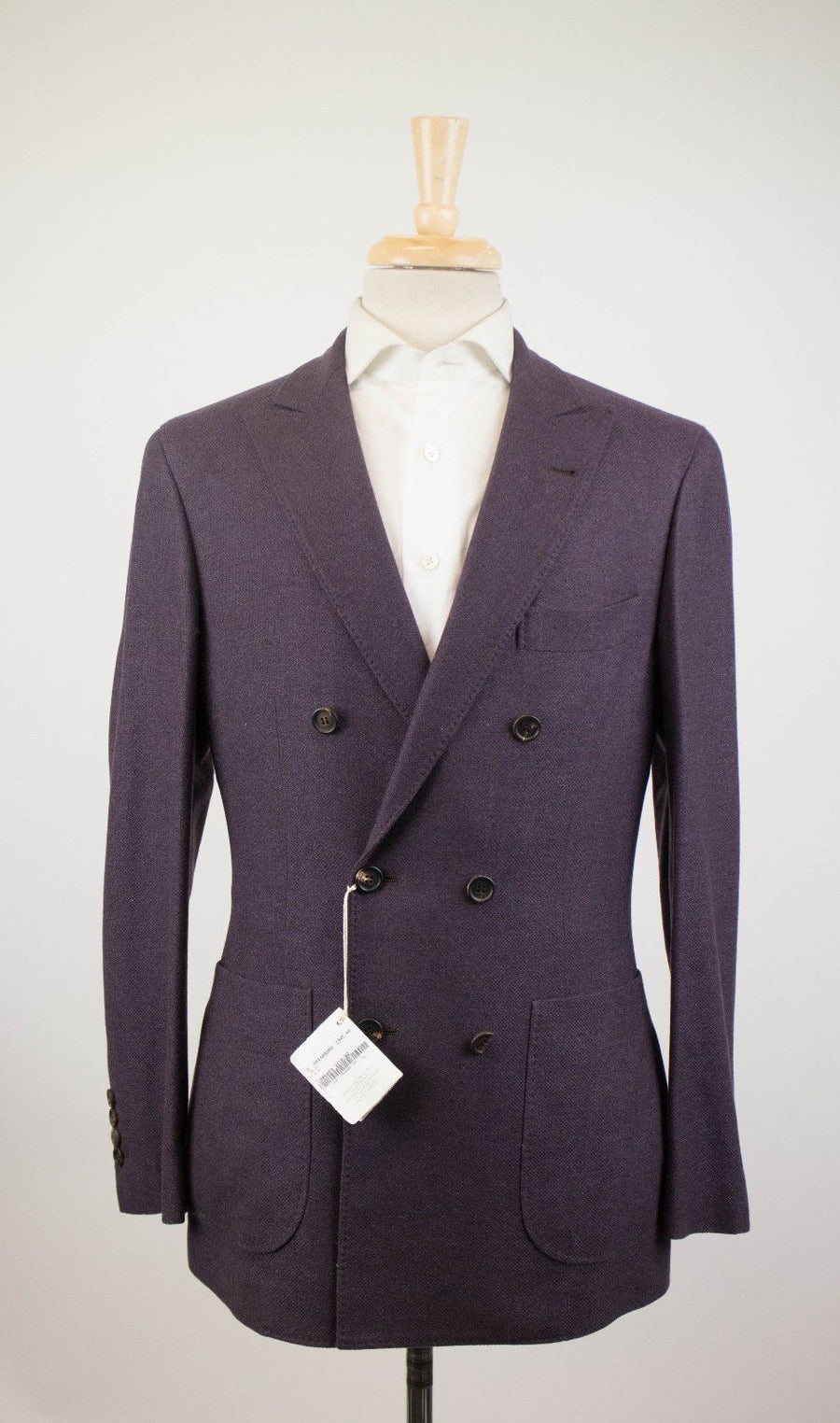 Cashmere Blend Double Breasted Sport Coat - Purple