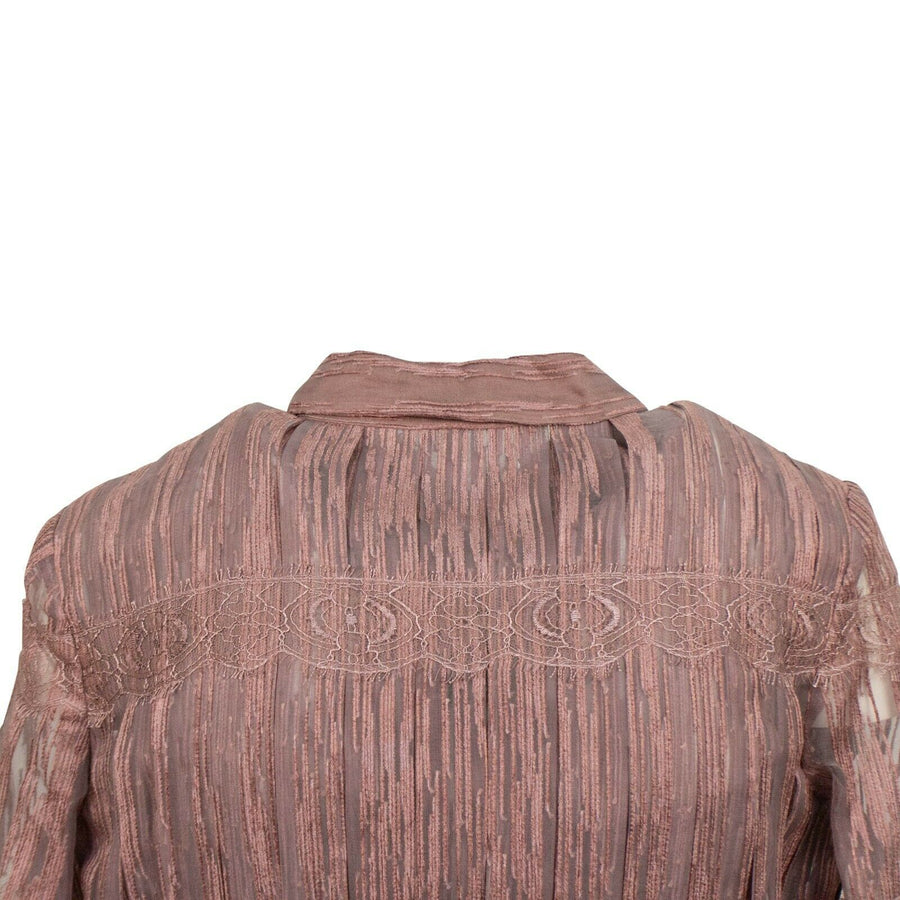 Silk And Lace Pleated Dress - Rose