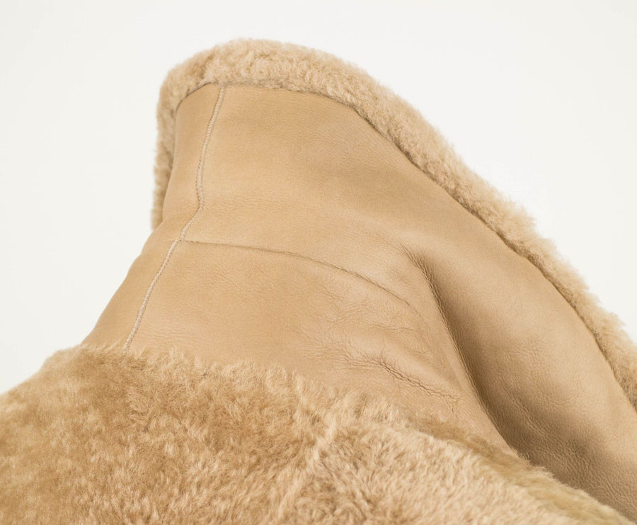 Shearling Leather Jacket Vest - Brown