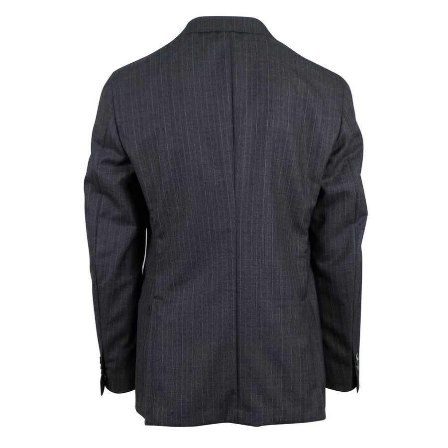 Drop 8 Pin Striped Wool Two Button Suit - Charcoal Grey