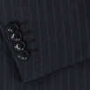 Pin Striped Wool Three Button Suit - Black