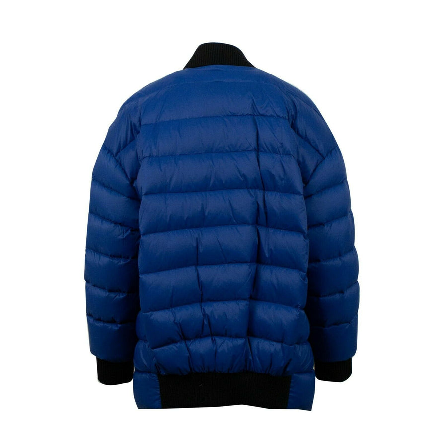Long Zip Up Puffer Coat - Royal Blue