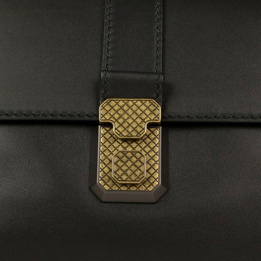 Leather 'Piazza' Medium Shoulder Bag - Black