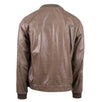Light Brown Leather Bomber Jacket