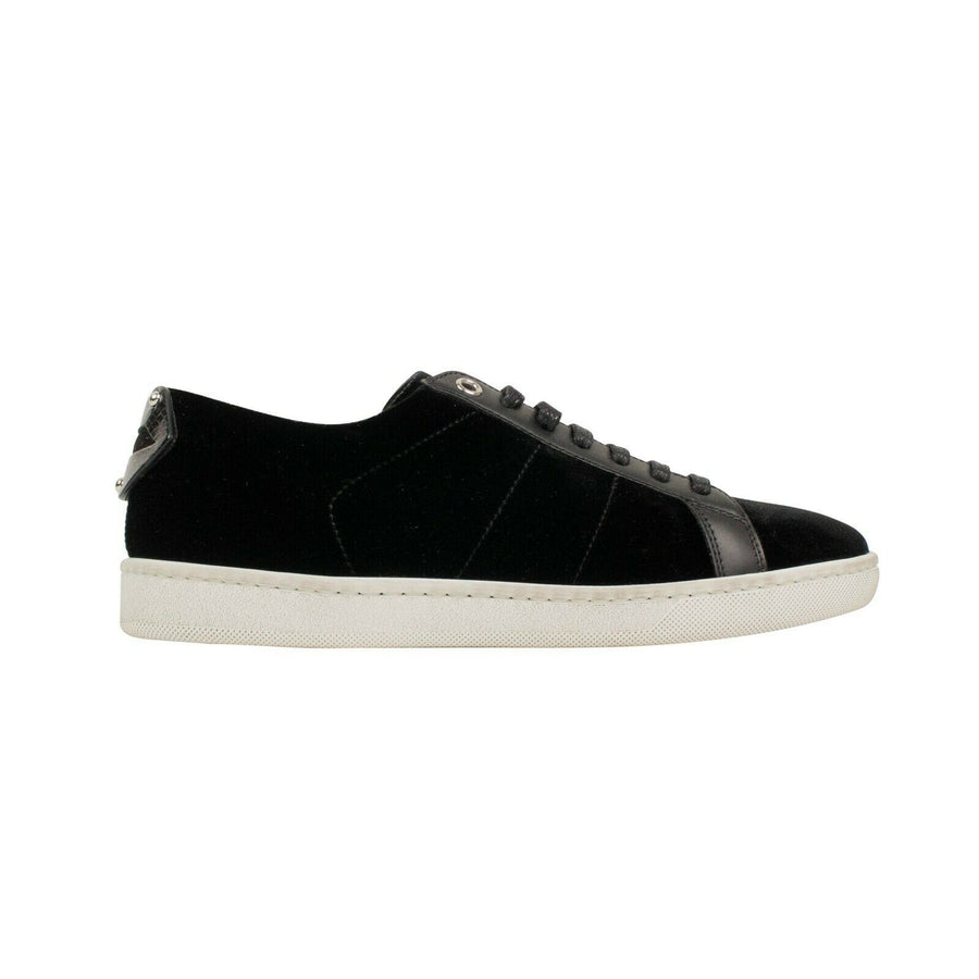 Velvet Metallic Lip Sneaker - Black