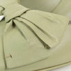 Leather Bow Pointed Toe Pumps - Green
