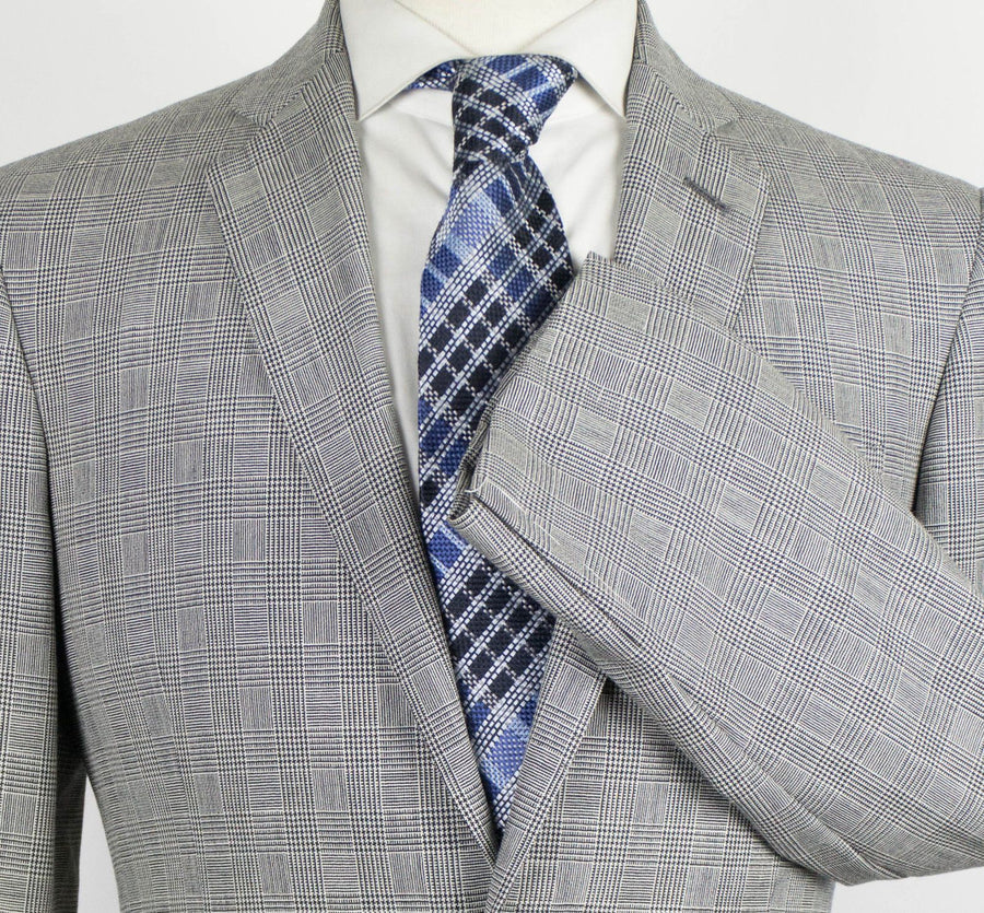 Martin Greenfiel Glen Plaid 2 Button Wool Suit - Gray