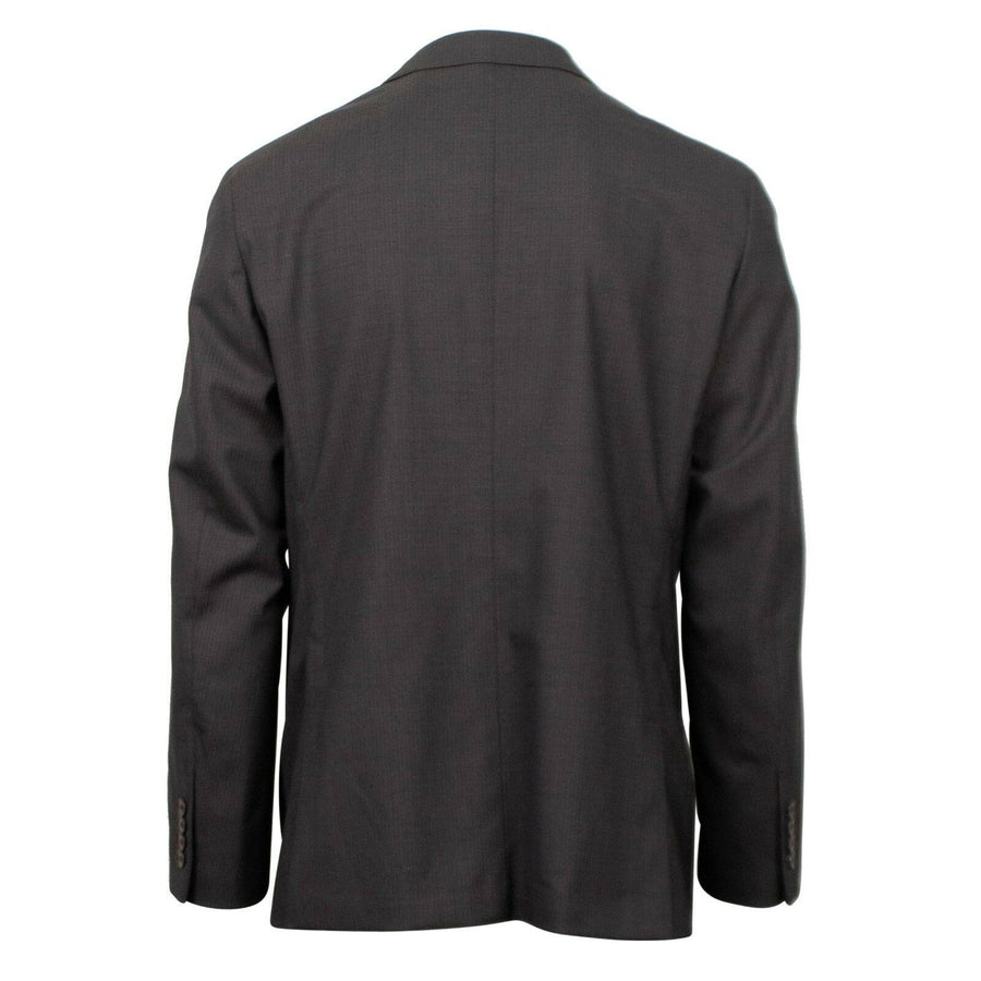 Drop 7 Striped Double Breasted Slim/Trim Fit Suit - Brown