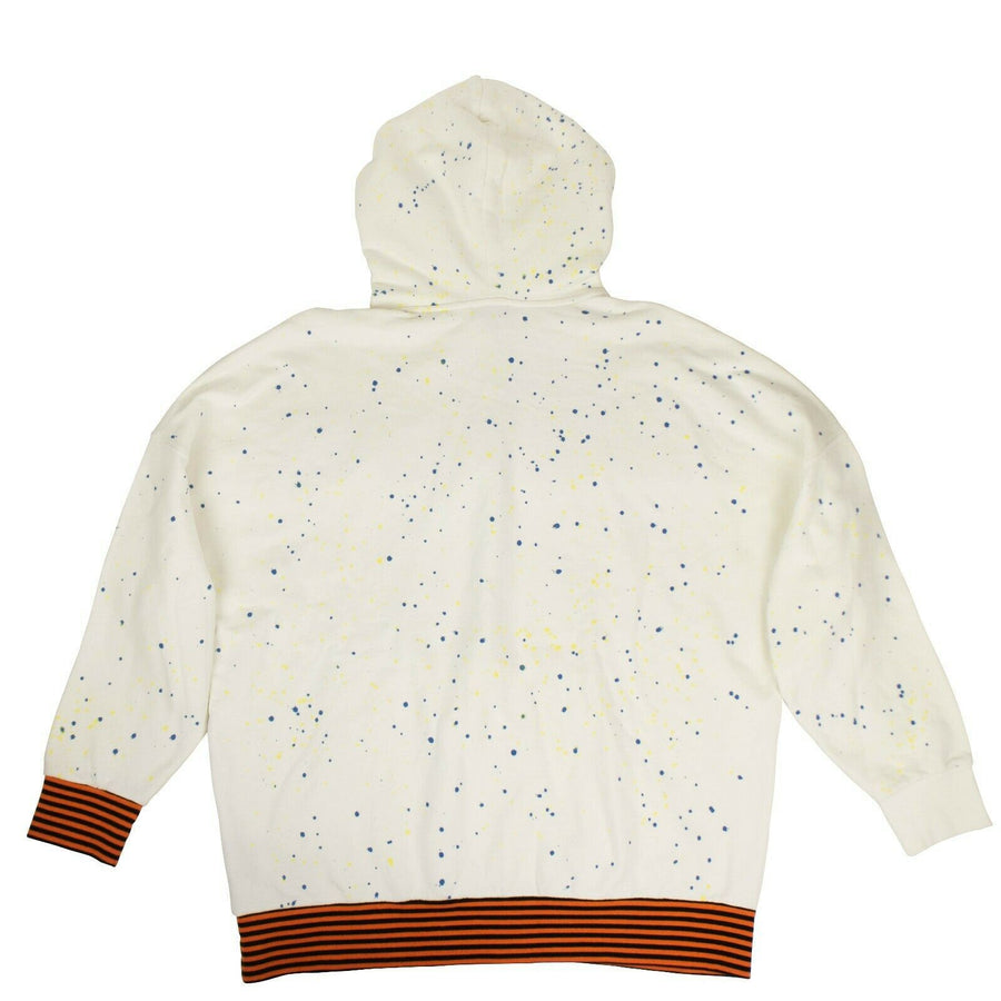 Paint Splattered 'Recovery' Hooded Sweatshirt - White