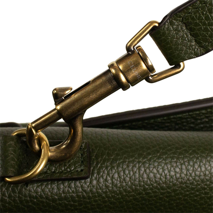 Drummed Calfskin Nano Luggage Cross Body Bag - Khaki