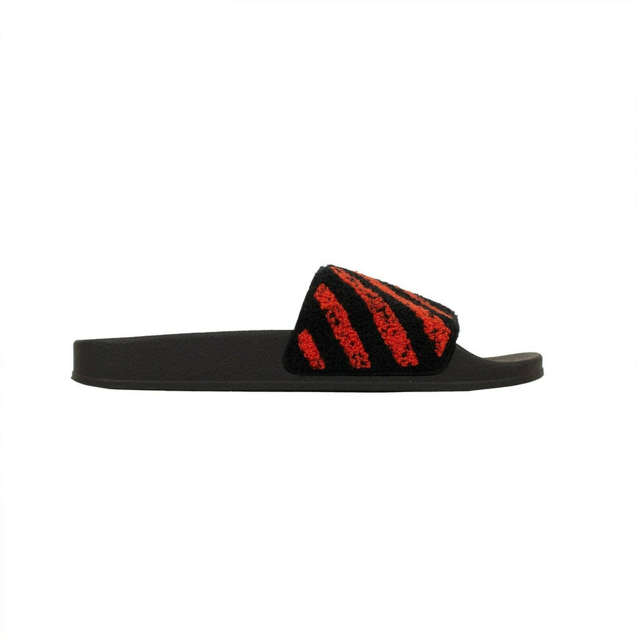 'Flyknit' Striped Slides - Black