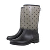 Star Design Mesh Rubber Rain Boots - Black