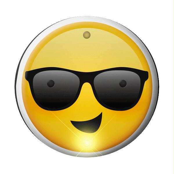 Smiling Cool Dude Sunny Days Sunglasses Emoji Flashing Body Light Lapel Pins