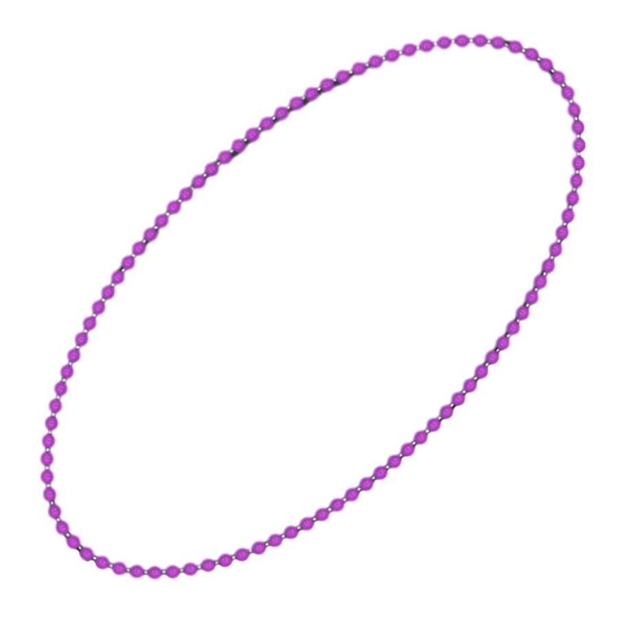 Smooth Round Opaque Bead Mardi Gras Necklace Purple Pack of 12