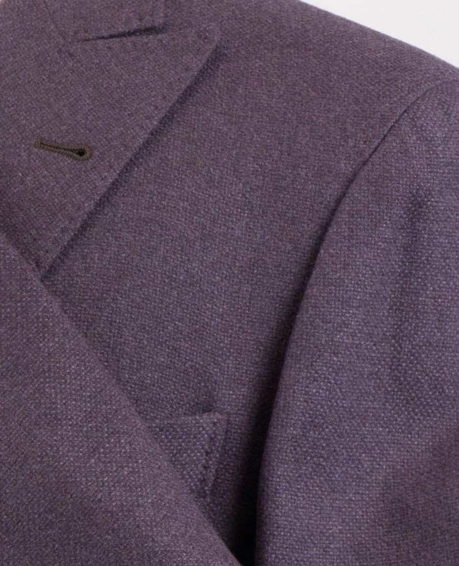 Cashmere Blend Double Breasted Sport Coat - Purple