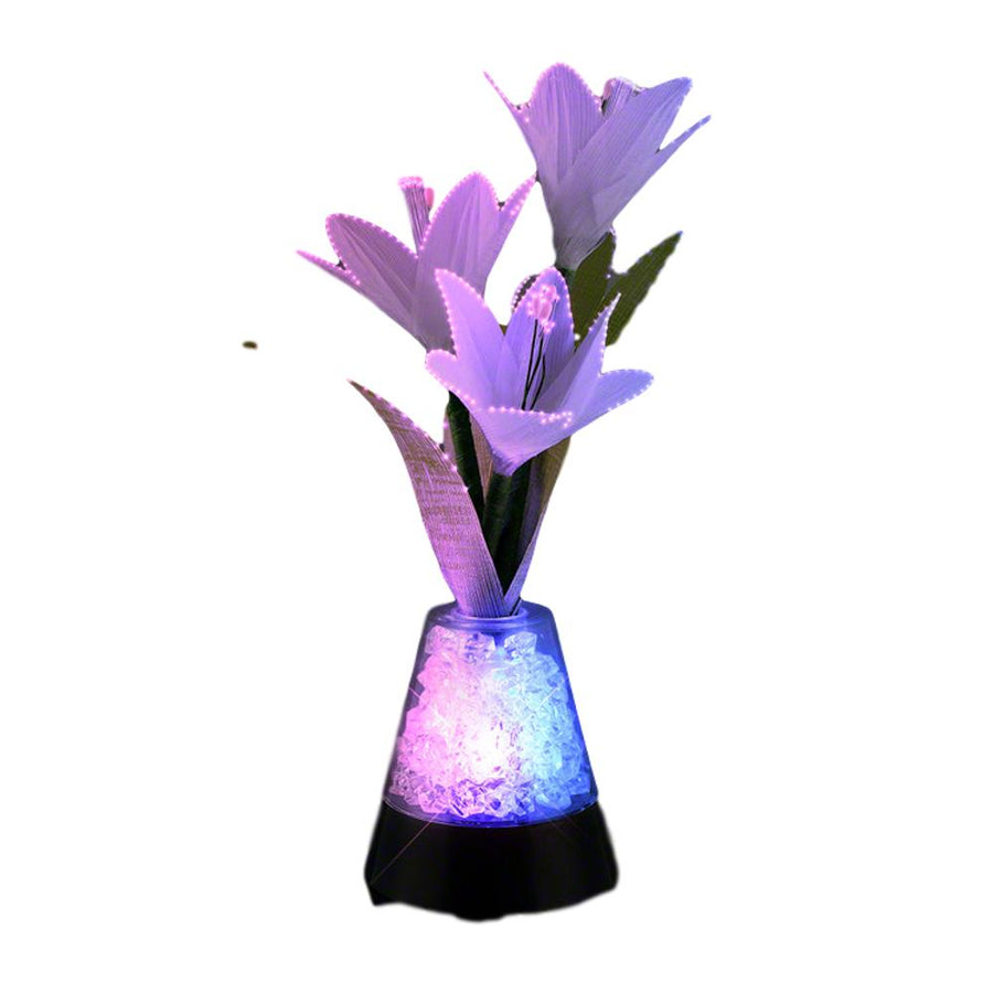 Fiber Optic Flowers with Light Up Gemstones Centerpiece USB