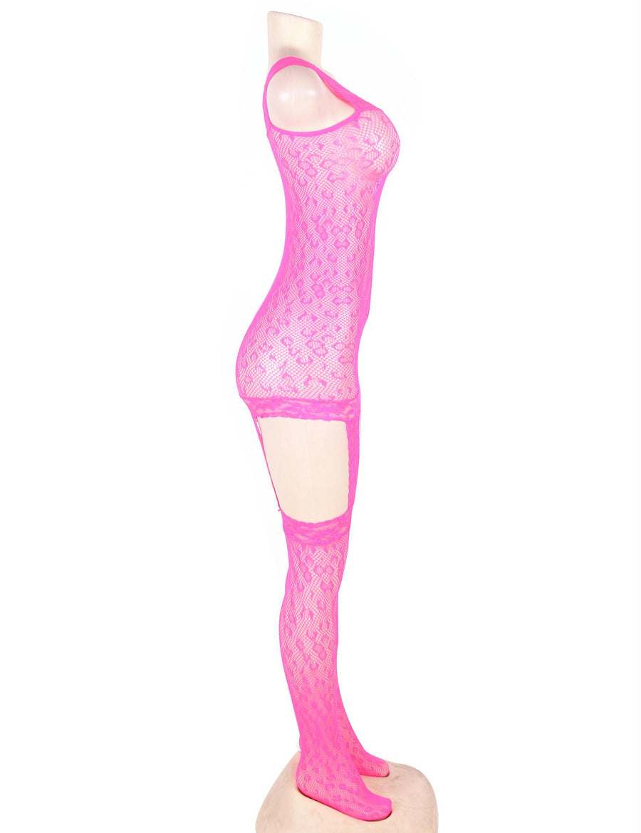 Plus size leopard patterned garter dress