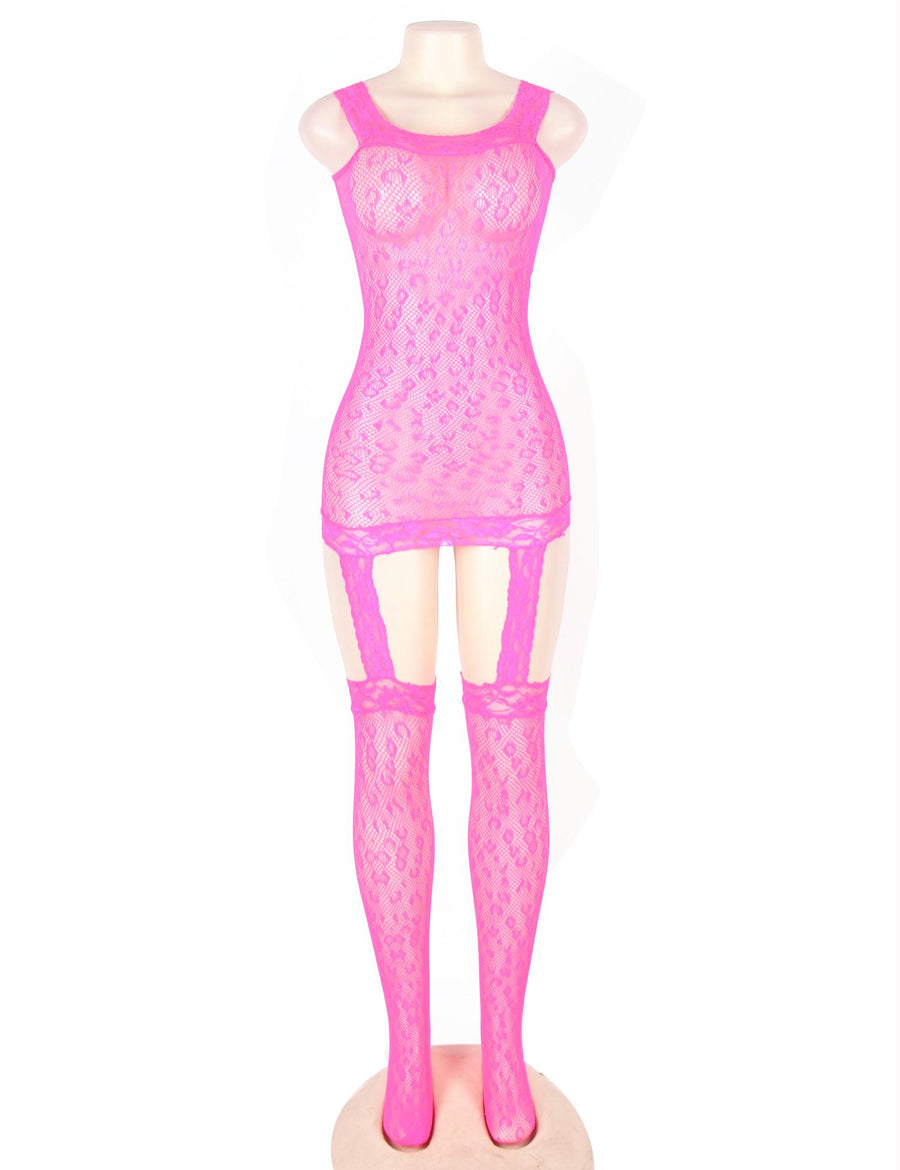 Plus size leopard patterned garter dress