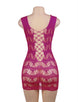 Plus size Crocheted Lace Hollow-out Chemise Dress