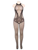 Plus Size Lace and Fishnet Turtleneck Bodystocking
