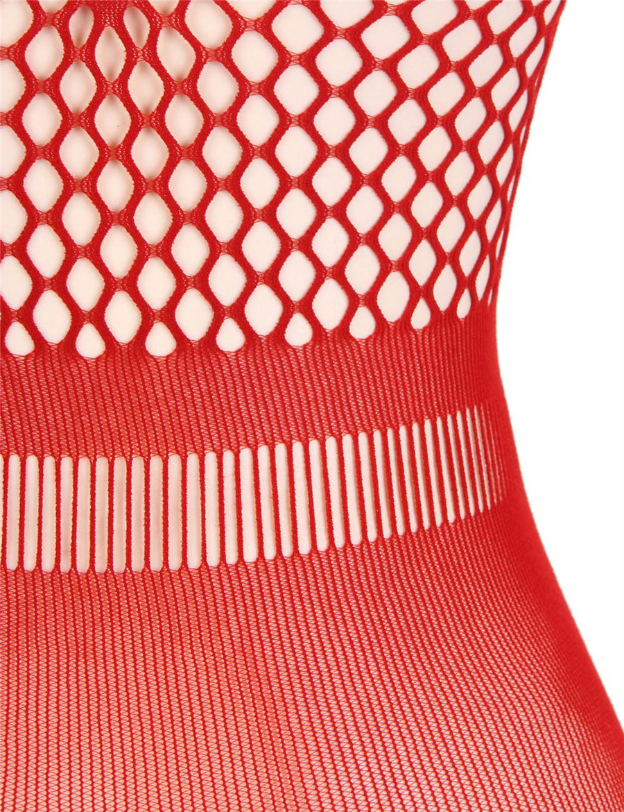 Plus Size Crotchet Mesh Hollow-out Mini Chemise Dress