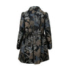 Floral And Owl Print Jacquard Coat - Gray