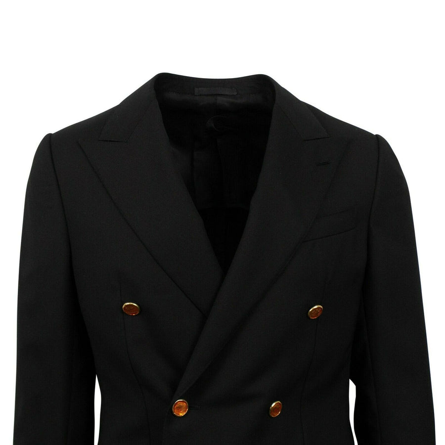 Drop 10 Double Breasted Wool Sport Coat - Black