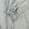 Asymmetric Distressed Denim Jacket - Blue