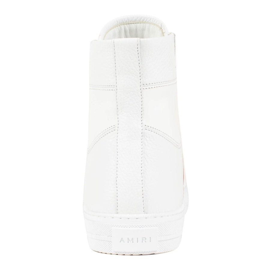Men's Amiri Sunset Leather High Top Sneakers - White / Red