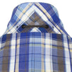 Drop 8 Plaid Cotton 3 Roll 2 Button Sport Coat - Blue