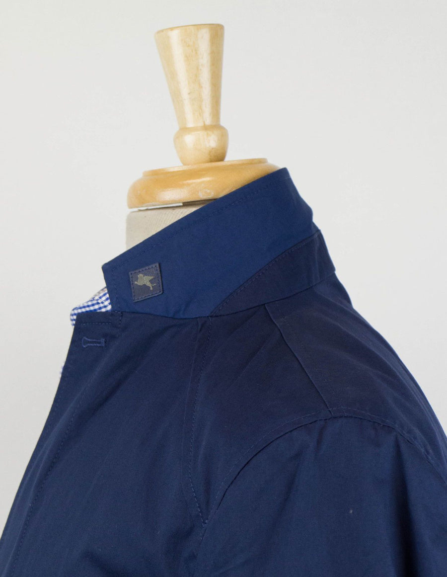 Cotton Blend Trench Coat - Blue