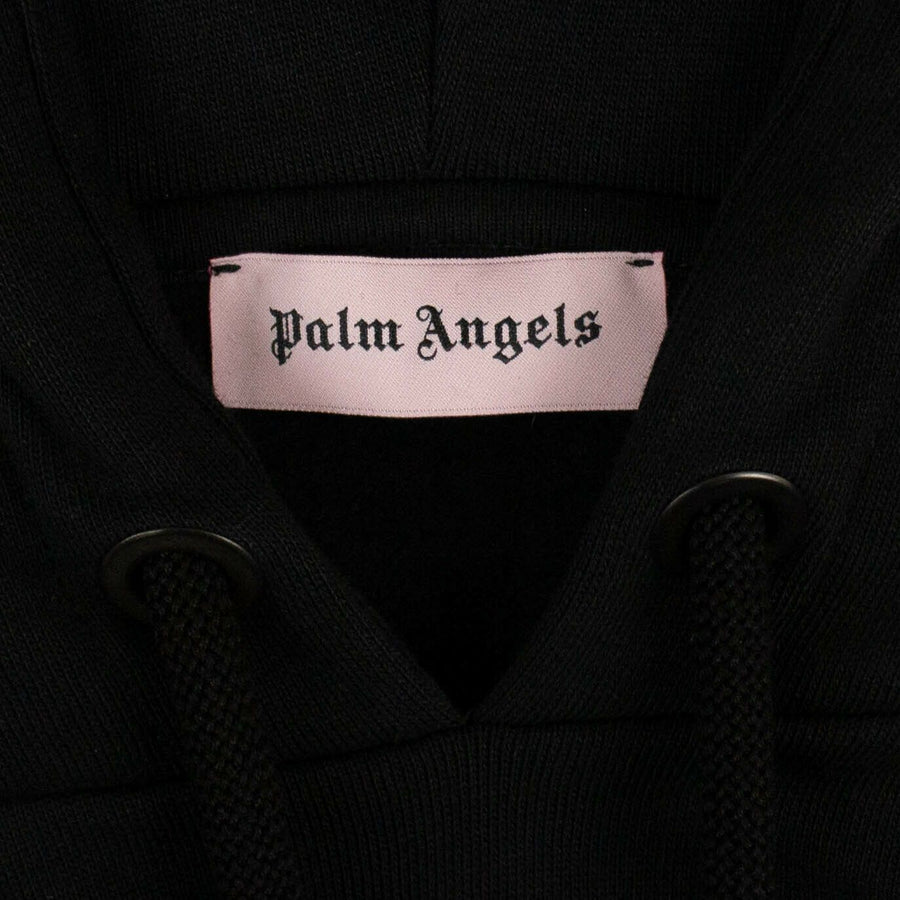 Cotton Eagle Print Hooded Sweatshirt - Black