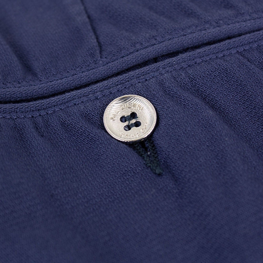 Blue Cotton Blend Pants