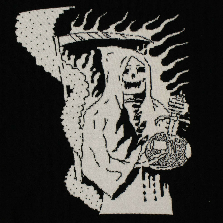 Wool Blend Reaper Knit Sweater - Black