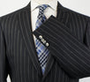 Striped Linen Blend 2 Button Sport Coat - Black