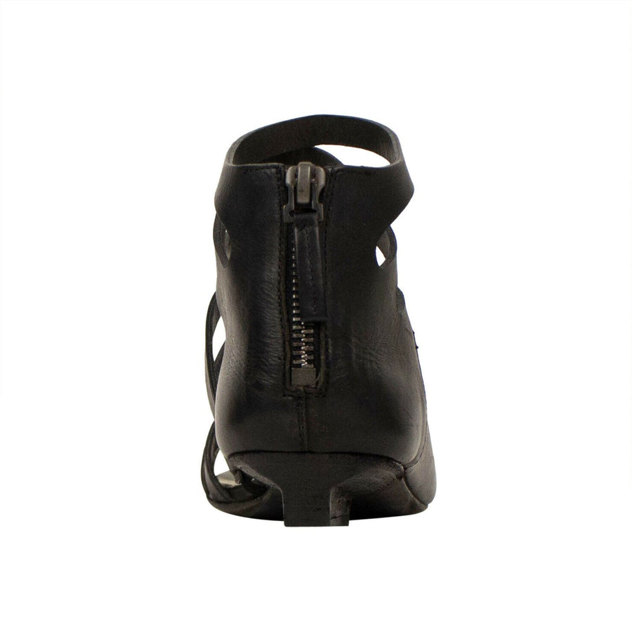 Sandaletto Calf Skin Leather Heels Sandals - Black