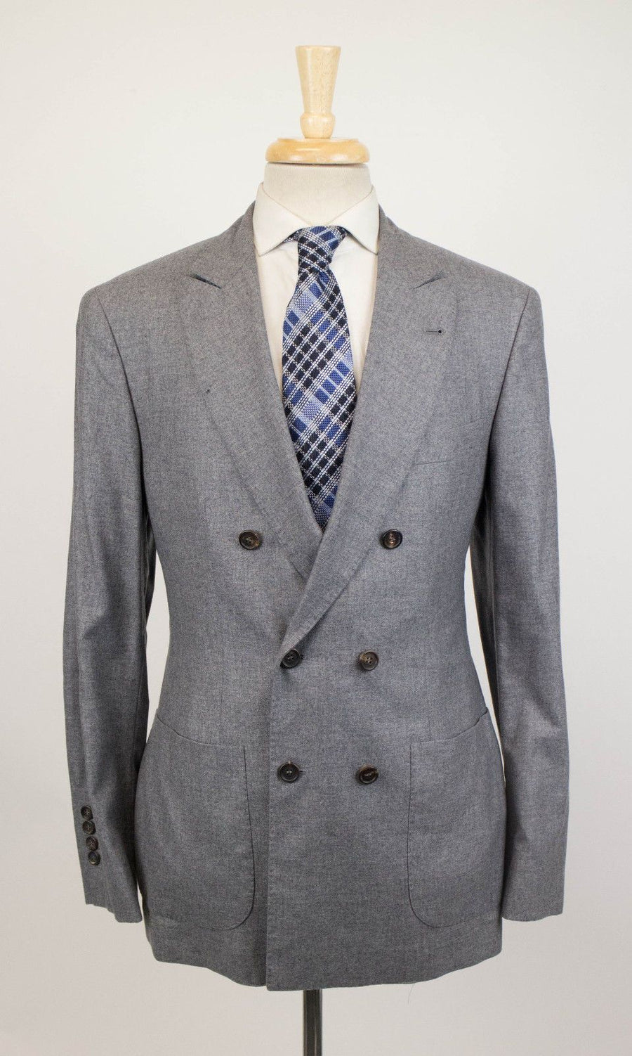 Cashmere Blend Double Breasted Sport Coat - Gray