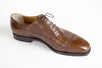 Leather Lace Up Cap Toe Oxfords - Brown