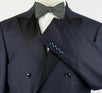 Cashmere Satin Double Breasted Tuxedo Suit - Navy Blue
