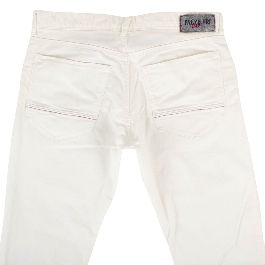 White Cotton Blend  Jeans Pants