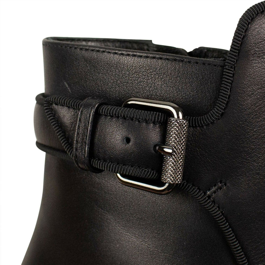 'Ecritoir' Leather Ankle Booties - Black