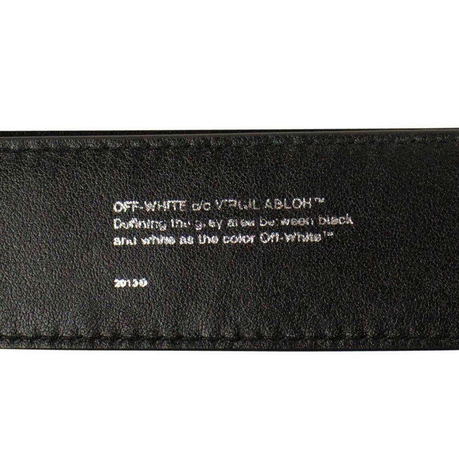 Diagonal Leather Travel Tag - Black And White